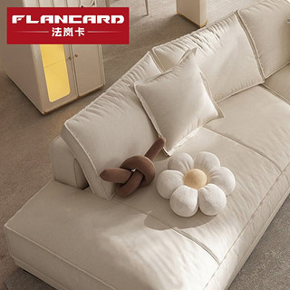 法岚卡（FLANCARD）异形转角沙发奶油风网红baxter布达佩斯沙发客厅布艺沙发 直排三人位 海绵座包
