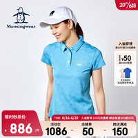 万星威（Munsingwear）高尔夫女士休闲短袖23新品女款吸汗速干运动T恤衫印花翻领短袖 BL00 M