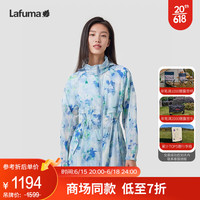 LAFUMA乐飞叶户外皮肤衣女 2023印花凉感薄款中长运动风衣 LFJA3BP25 烟蓝LN 170/88A(40)