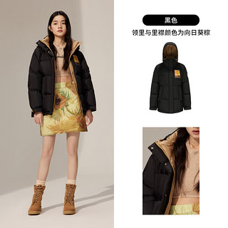 波司登羽绒服女冬季经典极寒户外加厚款面包服迷彩外套B20143604 黑色8056 160/84A