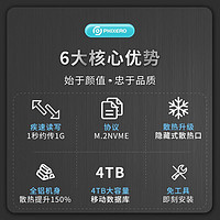 PHIXERO 斐数 M.2 NVMe移动固态硬盘盒 Type-C/USB3.2外接SSD固态硬盘盒子台式笔记本电脑M2全铝外置盒支持4TB容量
