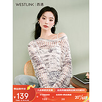 西遇（Westlink）防晒罩衫女2023年夏季新款设计感小众镂空针织宽松辣妹空调衫 米白色(预售7月7日) S