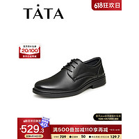 他她（TATA）2023秋商场同款时尚软皮百搭经典正装皮鞋新TXC02CM3 黑色 38