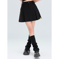 B.Duck小黄鸭半截裙2023年夏季新品宽松休闲学院风短裙 黑色 XS