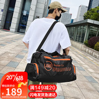 爱情海旅行包男大容量手提包运动背包双肩包轻便行李袋旅游包健身包干湿分离游泳包女短途出差行李包 黑色