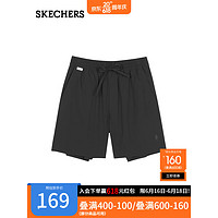 斯凯奇（Skechers）男子梭织短裤宽松舒适休闲裤L323M030 碳黑/0018 XXL