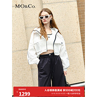 MO&Co.2023夏季新品连帽短款夹克外套MBC2JKTT01 本白色 XS/155