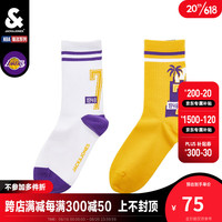 杰克琼斯 杰克·琼斯（JACK&JONES）夏季新款男士NBA联名湖人队柔软运动休闲中袜22321Q006 白色 26-28/L
