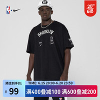 NIKE 耐克 篮网队宽松圆领T恤运动短袖NBADH6740-010 篮网队 L