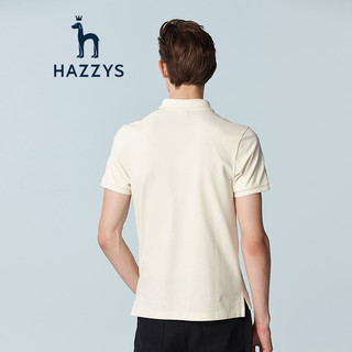 哈吉斯（HAZZYS）男装 夏季款前胸绣花章POLO衫ASTZE02BE12 米黄色OW 185/104A 52