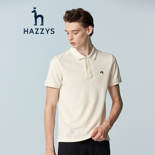 哈吉斯（HAZZYS）男装 夏季款前胸绣花章POLO衫ASTZE02BE12 米黄色OW 185/104A 52
