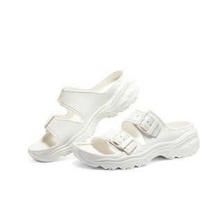 斯凯奇（Skechers）厚底凉鞋软底外穿休闲运动拖鞋女鞋日常休闲鞋子111246 WHT/白色 38