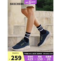 斯凯奇（Skechers）2023年春季男士绑带休闲鞋运动鞋118101 海军蓝色/NVY 41