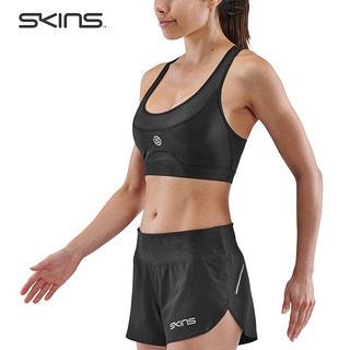 SKINS S3A Elite Bra中支撑无胸垫运动bra 透气速干瑜伽背心式运动内衣 星灿黑 S