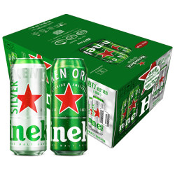 Heineken 喜力 混装啤酒 全麦 500mL 21罐（赠星银*3罐+玻璃杯*2+经典330ml*6）