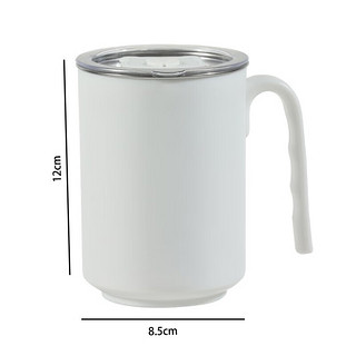 拜杰304不锈钢马克杯马克杯带盖大容量咖啡杯牛奶杯早餐杯带吸管400ml 304不锈钢马克杯带吸管