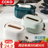CCKO纸巾盒家用客厅抽纸盒创意带弹簧轻奢餐巾纸盒桌面收纳盒可壁挂 白色