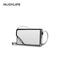 INJOYLIFE 包包女2023新款小众设计小方包高级感斜挎包中性银色包