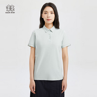 KOLON SPORT/可隆空气POLO衫 女子户外运动防晒抗菌吸湿SECO面料短袖 LKPT3AT750-MT 薄荷灰 180/2XL