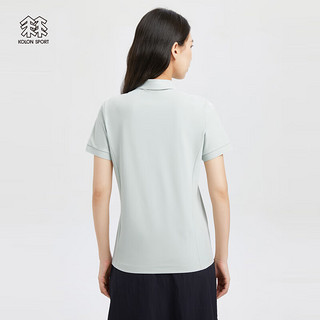 KOLON SPORT/可隆空气POLO衫 女子户外运动防晒抗菌吸湿SECO面料短袖 LKPT3AT750-MT 薄荷灰 180/2XL