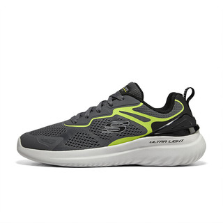 SKECHERS 斯凯奇 跑步鞋网布健身鞋男232674 炭灰色/柠檬色283 39