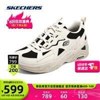 SKECHERS 斯凯奇 熊猫鞋老爹鞋男女同款鞋894177 自然色/黑色/NTBK 40
