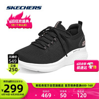 斯凯奇Skechers春季女子网布一脚蹬149994 黑色/粉红色/BKPK 35.5