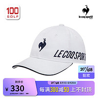 乐卡克（Le coq sportif）高尔夫球帽女23时尚舒适个性golf女士球帽 白色-藏蓝WHNV