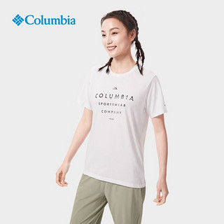 Columbia哥伦比亚户外23春夏新品情侣同款简约圆领运动短袖T恤AE1363 100（男女同款） M(175/96A)