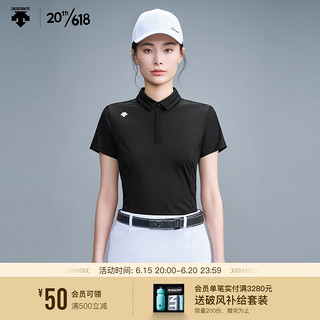 DESCENTEGOLF 迪桑特高尔夫 FIELD系列 女子短袖T恤 G313WFTS34 BK-黑色 L(170/88A)