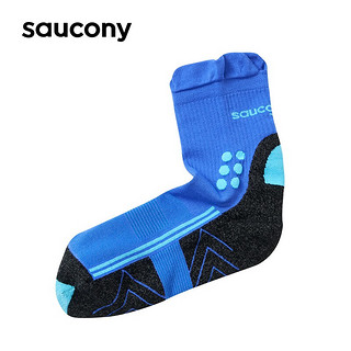 Saucony索康尼运动跑步袜夏季新品透气防滑运动长袜子（单双装） 亮彩蓝 M