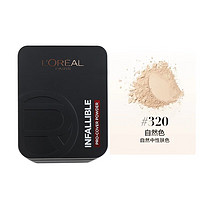 L'OREAL PARIS 欧莱雅（L'OREAL）持妆粉饼 遮瑕定妆控油持久不易脱妆 恒放溢彩无瑕干湿两用粉饼 320#自然色