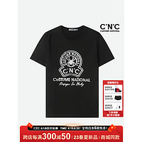 C'N'CCNC男装23年春夏新款短袖T恤男时尚个性印花打底衫 黑色 46（165/84A）