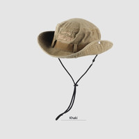 檞寄生遮阳帽夏季男女刺绣渔夫帽户外旅行防晒帽牛仔太阳帽盆帽爬山骑行 沙漠黄