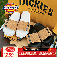 Dickies拖鞋男软底休闲2023夏季新款凉拖高颜值透气沙滩鞋防滑一字拖鞋夏 白色 39