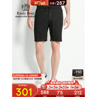 Raidy Boer 雷迪波尔 男士夏新拉链斜插袋修身偏薄针织短裤4307-70 黑色 29