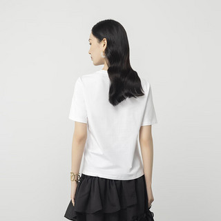 ROCOCO 洛可可 2023年春季新款创意印花百搭时尚简约大气圆领正肩舒适短袖T恤 白色 S