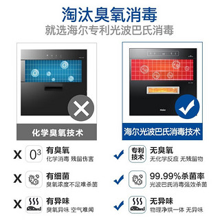 海尔（Haier）消毒柜嵌入式家用 光波巴氏消毒二星级大容量婴儿餐具厨房碗筷消毒柜 90L 光波巴士消毒柜