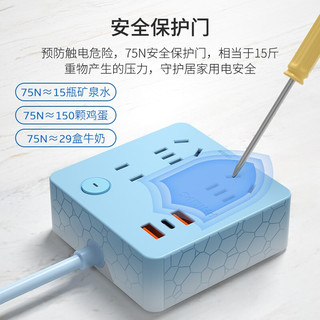 PHILIPS 飞利浦 墙壁桌面USB魔方插座转换器一转多孔电源转换插线板扩展多用无线接口接线板PD20W快充