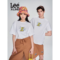 李 LeeXLINE23春夏新品舒适版印花多色男女同款短袖T恤LUT0054374LE 白色(尺码偏大,小一码购买) L