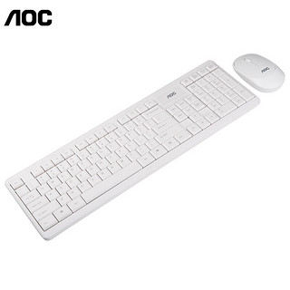 AOC 无线键盘鼠标套装键鼠USB商务办公家用2.4G超薄便携笔记本台式电脑通用外设KM200 黑色键鼠套装+大桌垫