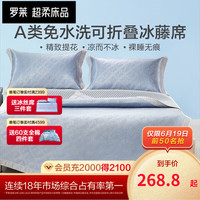 罗莱生活 LUOLAI 家纺冰藤冰织凉席子夏季夏天可折叠双人学生宿舍单人免水洗 冰藤席蓝 180*200cm