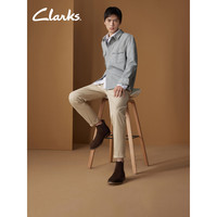 Clarks 其乐 杰克森系列男鞋切尔西靴男一脚蹬潮靴时尚翻毛皮短靴 棕色261628067 40