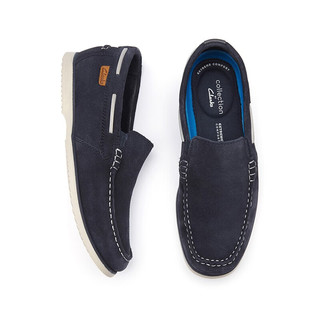 Clarks 其乐 诺南系列男士春季一脚蹬乐福鞋潮流时尚休闲舒豆豆鞋 海军蓝 261594737 40
