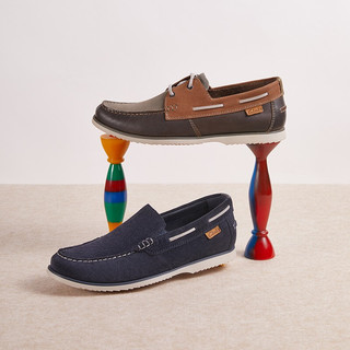 Clarks 其乐 诺南系列男士春季一脚蹬乐福鞋潮流时尚休闲舒豆豆鞋 海军蓝 261594737 40