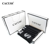 CACUSS W0324围巾女潮流百搭男士围巾两用加长保暖披肩情侣双面戴围脖 黑灰色礼盒 均码200*60CM