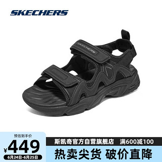 SKECHERS 斯凯奇 skecher夏季男子机甲凉鞋894228 全黑色/BBK 39.5