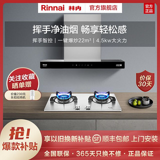 Rinnai 林内 烟灶套装NM10T/NMW21J 2E02SM侧吸式/欧式油烟机燃气灶