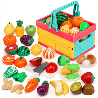 儿童玩具厨房果蔬切切乐 果蔬折叠篮 25件