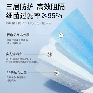 EARISE 雅兰仕 医用外科口罩 100只